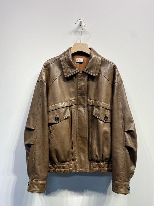 Yves Saint Laurent Classic Genuine Leather Jacket with Wash Process, Imported Sheepskin