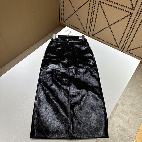 Chanel Classic Designer s Leather Skirt with Custom Hardware