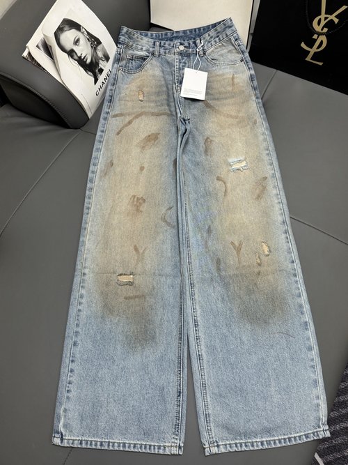 Acne Studios Vintage - Washed Two - Tone Ripped Leather - Pocket Jeans