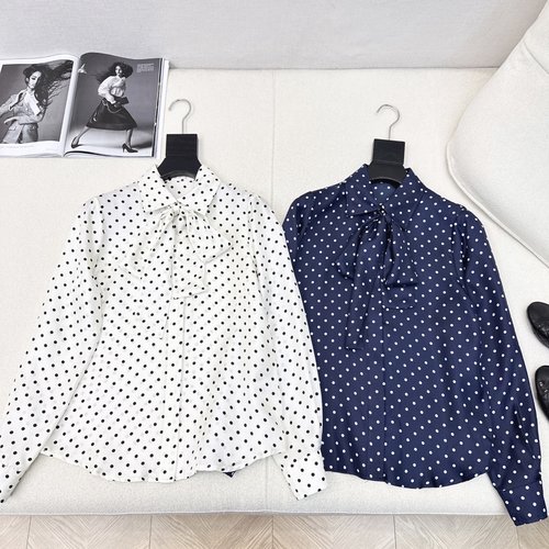 Loro Piana Exclusive Silk Shirt with Retro Polka Dots and Ribbons