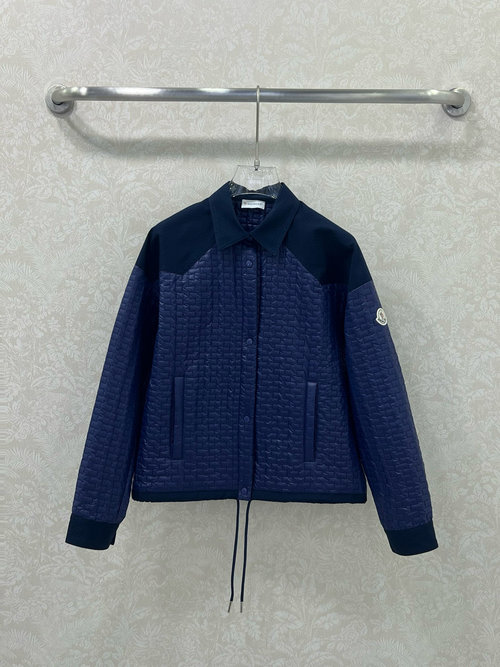 Moncler Organic Cotton Twill Quilted Layering Top, Loose and Versatile