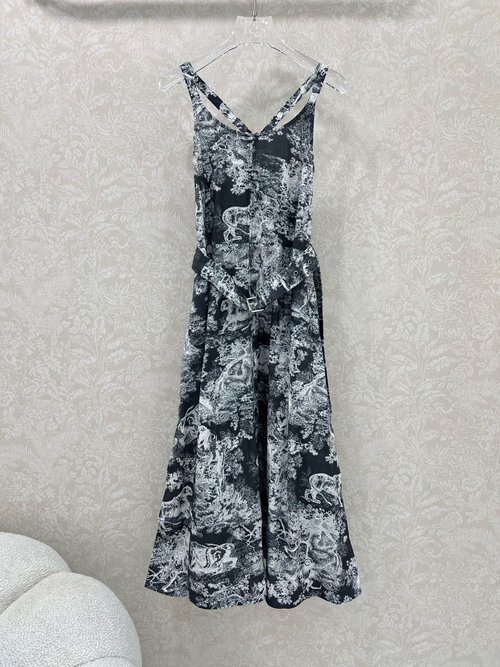 Dior Sophisticated Custom Imported Cotton Sling Dress with Jungle Animal Prints