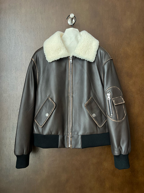 Yves Saint Laurent Elegant Genuine Leather Jacket with Customizable Options and Timeless Appeal