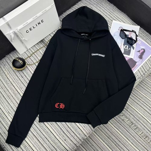 Chrome Hearts Exclusive High - End Letter Print Zip Hoodie in Premium Cotton