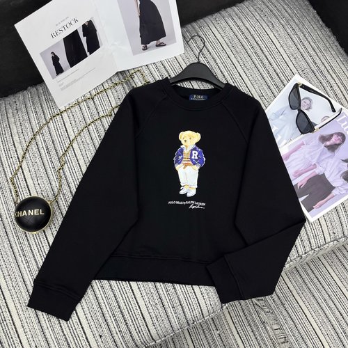 Yves Saint Laurent Autumn Bear Print Round Neck Sweatshirt