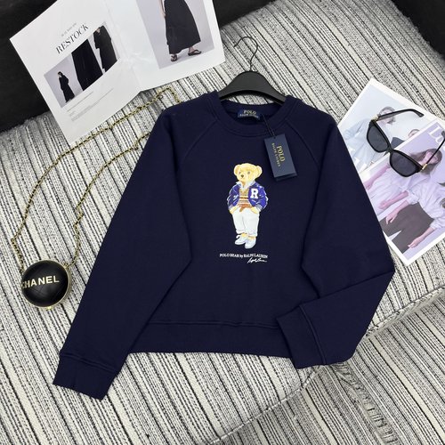 Yves Saint Laurent Autumn Bear Print Round Neck Sweatshirt