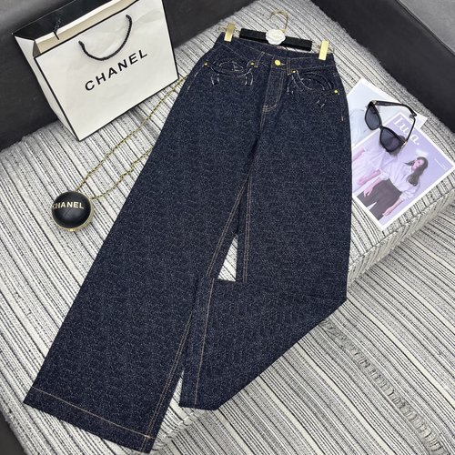 Chanel Recommended Double C Patchwork Embroidered Straight-Leg Suit Trousers