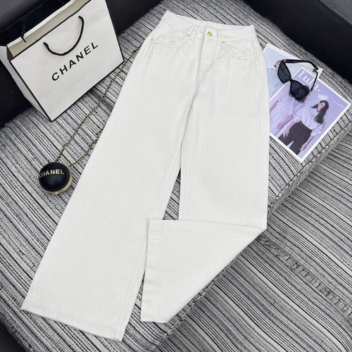 Chanel Recommended Double C Patchwork Embroidered Straight-Leg Suit Trousers