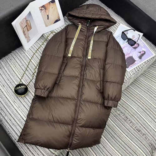 Max Mara New Hooded Down Jacket Filled with White Goose Down