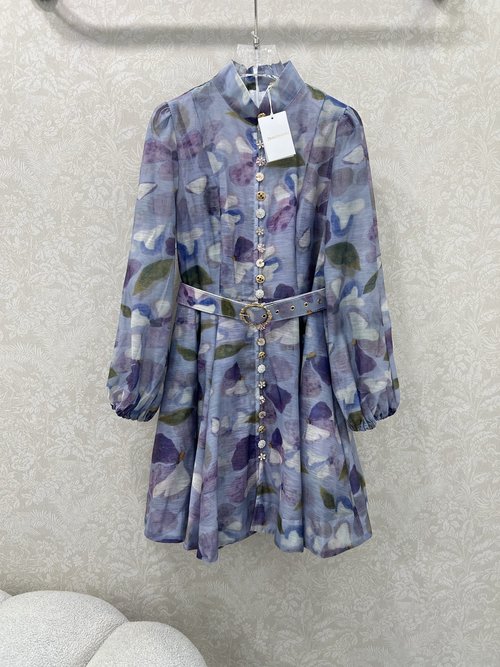 Zimmermann Grape Purple Short Dress with Exquisite Design