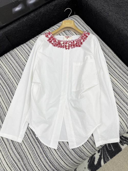 Chanel Heavy-Handed Beaded Long-Sleeved Shirt with Custom Imported Fabrics