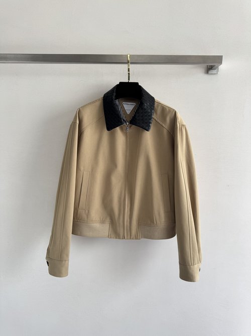 Bottega Veneta Classic Leather Checkered Jacket with Good Fit