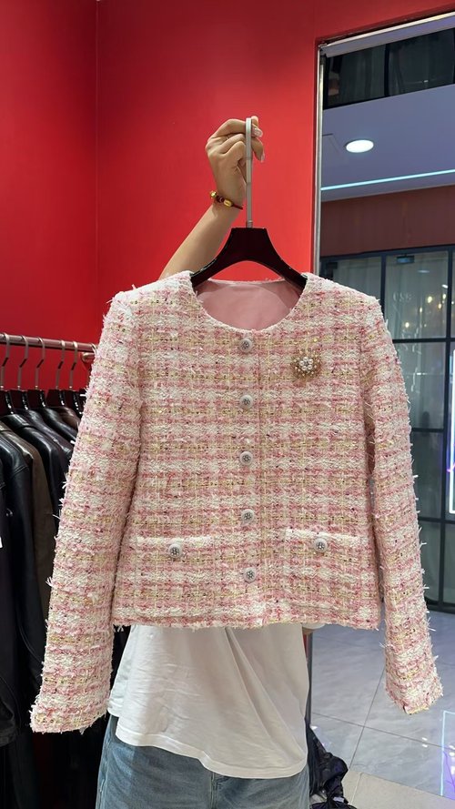 Chanel Soft Custom-Woven Colored Coat with Silk Camellia Lining