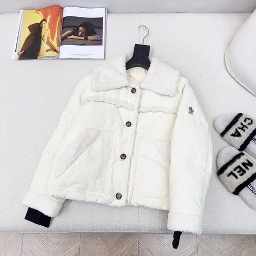 Moncler Spliced Eco-Fur Down Jacket, Light and Warm