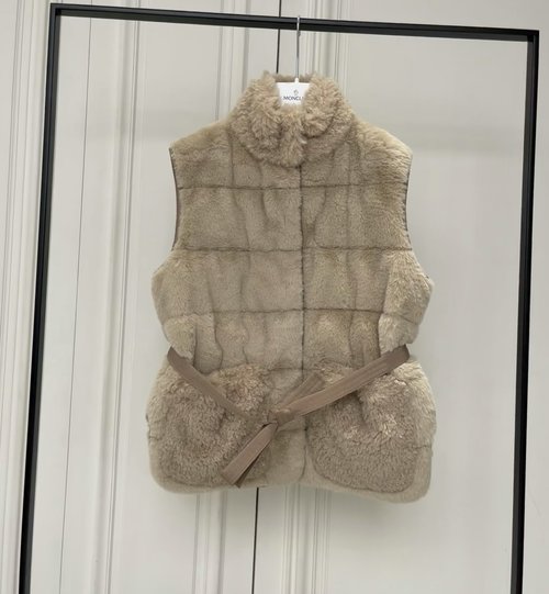 Moncler Teddy Fleece Down Vest for Warmth