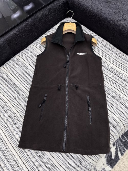 Miu Miu Drawstring Fleece Dress, Elegant and Comfortable