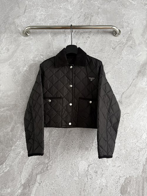 Prada Lightweight Quilted Cotton Jacket with High Waist Design