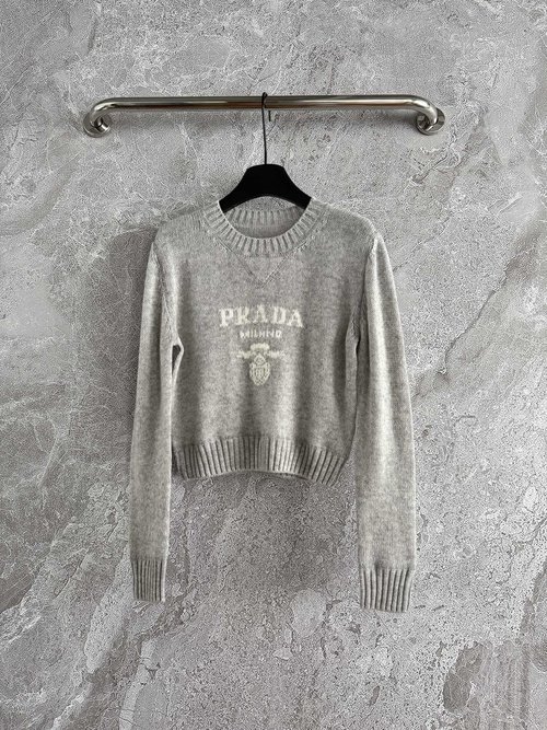 Prada Cashmere - Blended High - Waisted Gray Sweater: Skin - Friendly and Stylish
