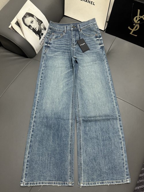 Yves Saint Laurent Minimalist Slightly Elastic Straight Trousers, Leg-lengthening