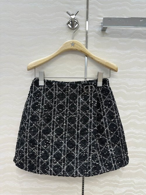 Dior Classic Tweed Skort with Graceful A-Line for a Slimmer Figure