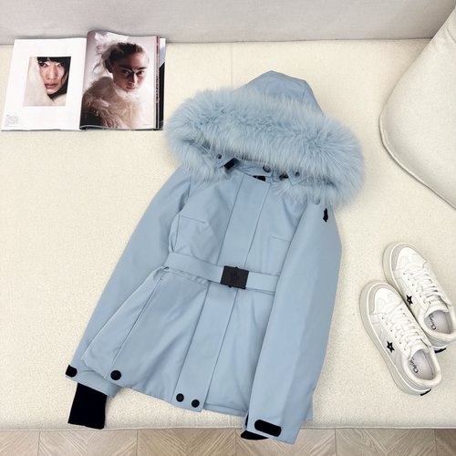 Celine Classic Short Down Ski Jacket with Fox Fur Collar