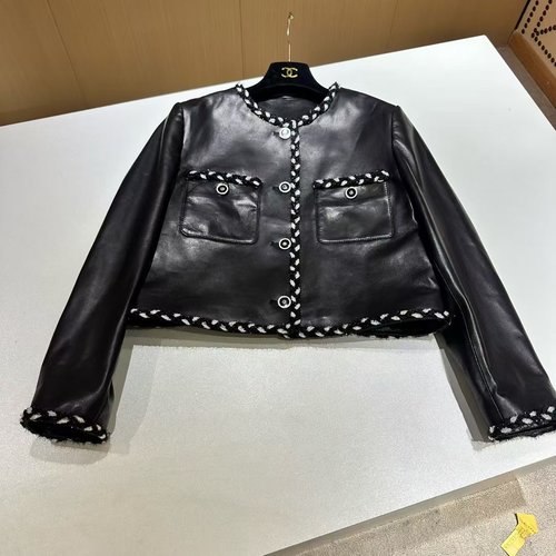 Chanel Timeless Leather Coat Adorned with Bespoke Metal Buttons