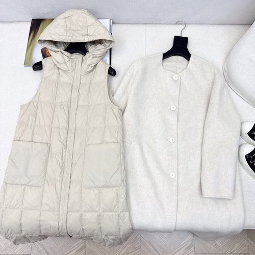 Max Mara Detachable Cashmere Down Vest and Coat Set
