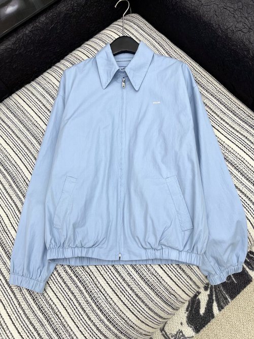 Prada Solid Color Collared Jacket, Classic and Attractive