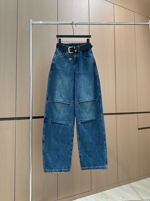 Loewe Designer s Original Goddess-Style Tooling Jeans with Belt