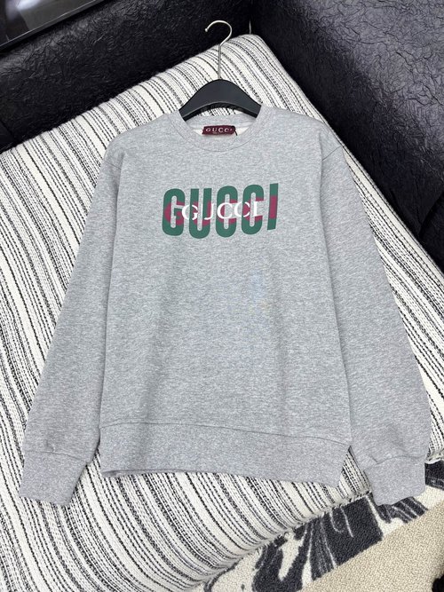 Gucci Customized Classic Print Round-Neck Sweatshirt, Loose and Comfort for Middle-aged