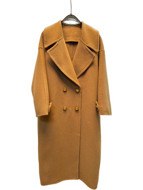Loewe Casual Woolen Coat in White, Camel and Blue, 90% Wool 10% Cashmere
