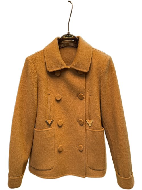Valentino Long Wool Coat with Dust Bag, 90% Wool 10% Cashmere, Black, Camel, White