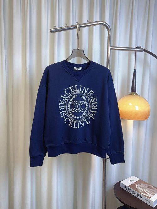 Celine Custom Flocked Logo Hoodie, Pure Cotton, Breathable and Comfort - Ensuring