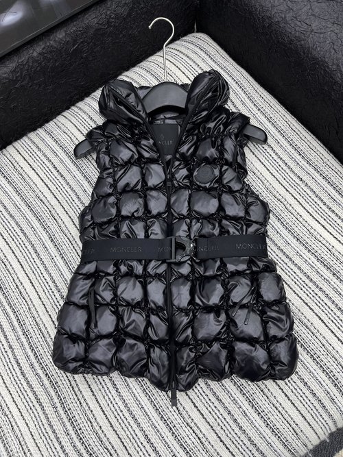 Moncler Soft and Elegant Down Vest with Belt, a Bestseller