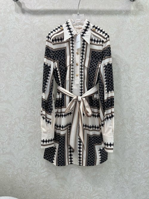 Zimmermann Zimmerman Four-Leaf Clover Print Dress with Exquisite Detailing