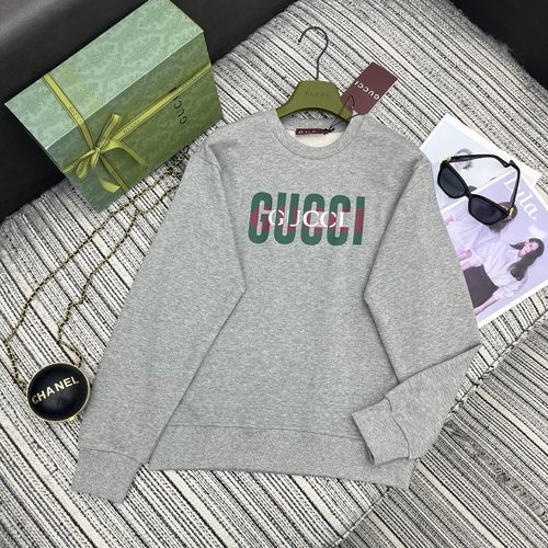 Gucci Contrasting Color Letter Print Round Neck Sweatshirt