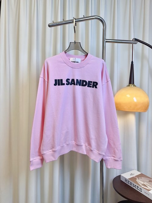 Jil Sanders Custom Printed Logo Round Neck Sweatshirt, Comfortable and Adaptable