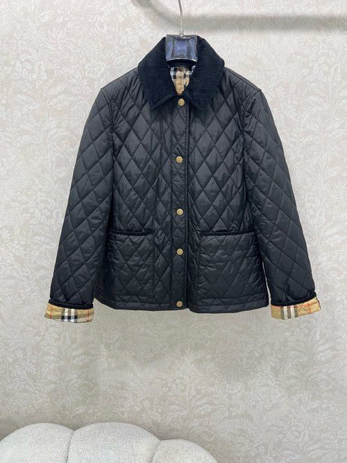 Burberry Classic Checked Mid-Length Cotton Corduroy Jacket