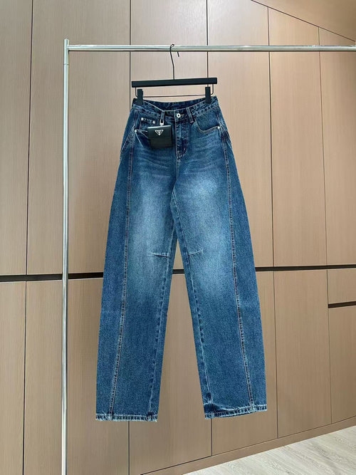 Prada Designer Original Jeans with Unique Decoration