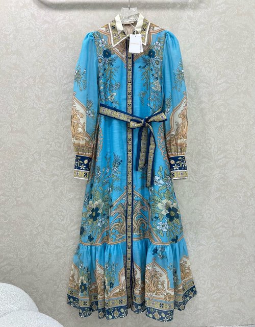 Zimmermann Zimmerman s Flower Series: Collared Long-Sleeve Dress