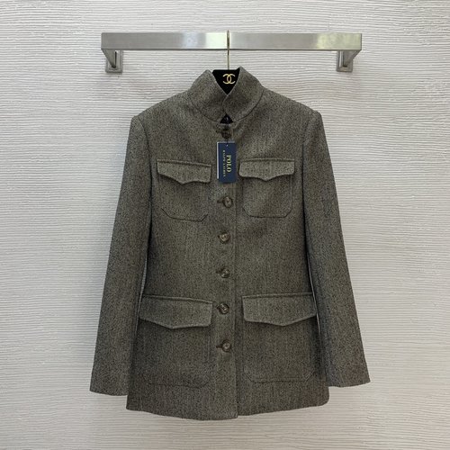 Polo Ralph Lauren Workwear Style Tailored Woolen Blend Shoulder Pad Suit Jacket