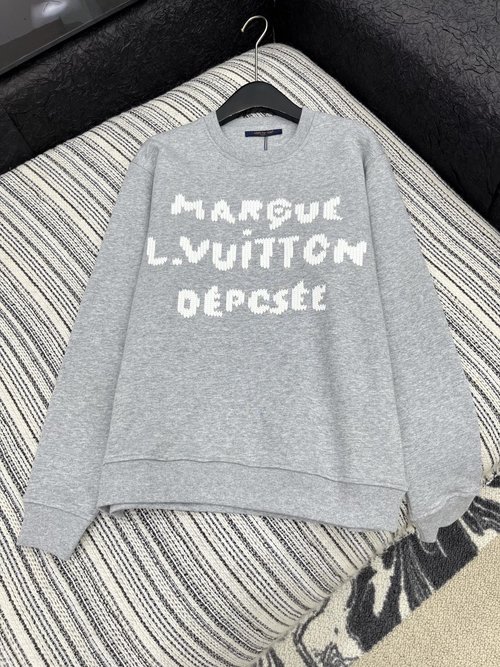 Louis Vuitton Classic Color-blocked Embroidered Letter Round-neck Sweatshirt for Mature Style