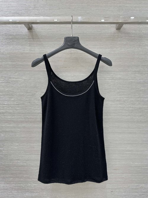 Brunello Cucinelli Exclusive High - end Cashmere Chain - Collar Sling Vest, Exuding Elegance and Versatility