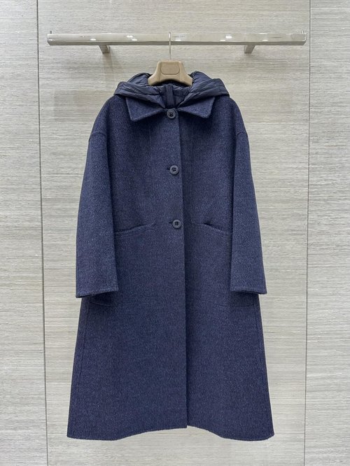 Loro Piana Exclusive Double-sided Cashmere Coat with Down Liner, Elegant and Understated