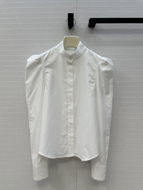 Alaia Exclusive Premiere: Alai 25 Bubble Shoulder Collared Shirt for Luxury Appeal