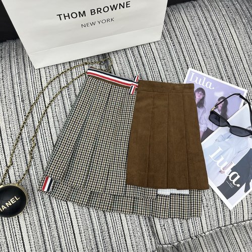 Thom Browne Recommended Vintage Houndstooth Pleated Skirt