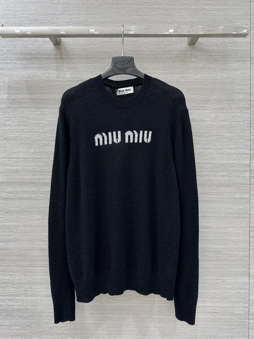 Miu Miu Premium Cashmere Top with Custom Logo and Slimming Cut