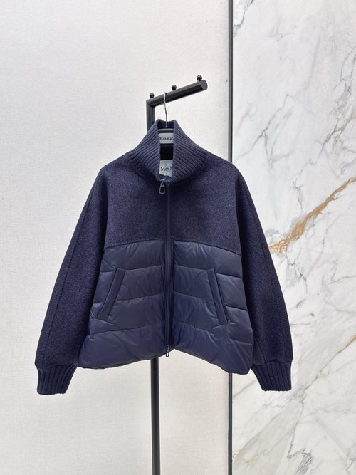 Max Mara Double - Sided Cashmere Spliced Down Jacket, Sophisticated and Well - Tailored