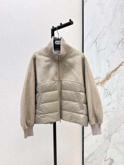 Max Mara Double - Sided Cashmere Spliced Down Jacket, Sophisticated and Well - Tailored