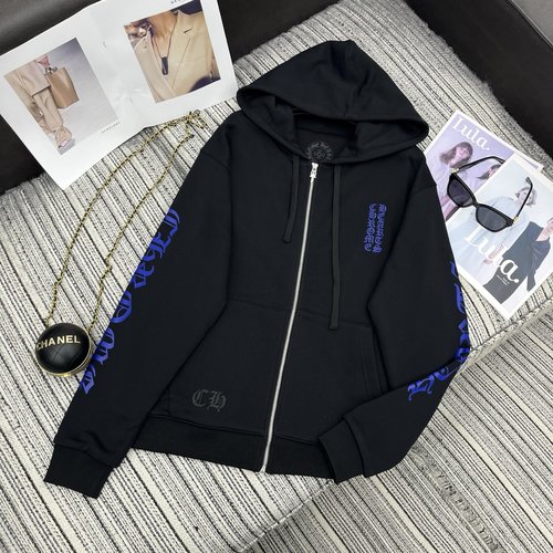 Chanel New Arrival: Sanskrit Print Zip Hoodie for Diverse Outfits